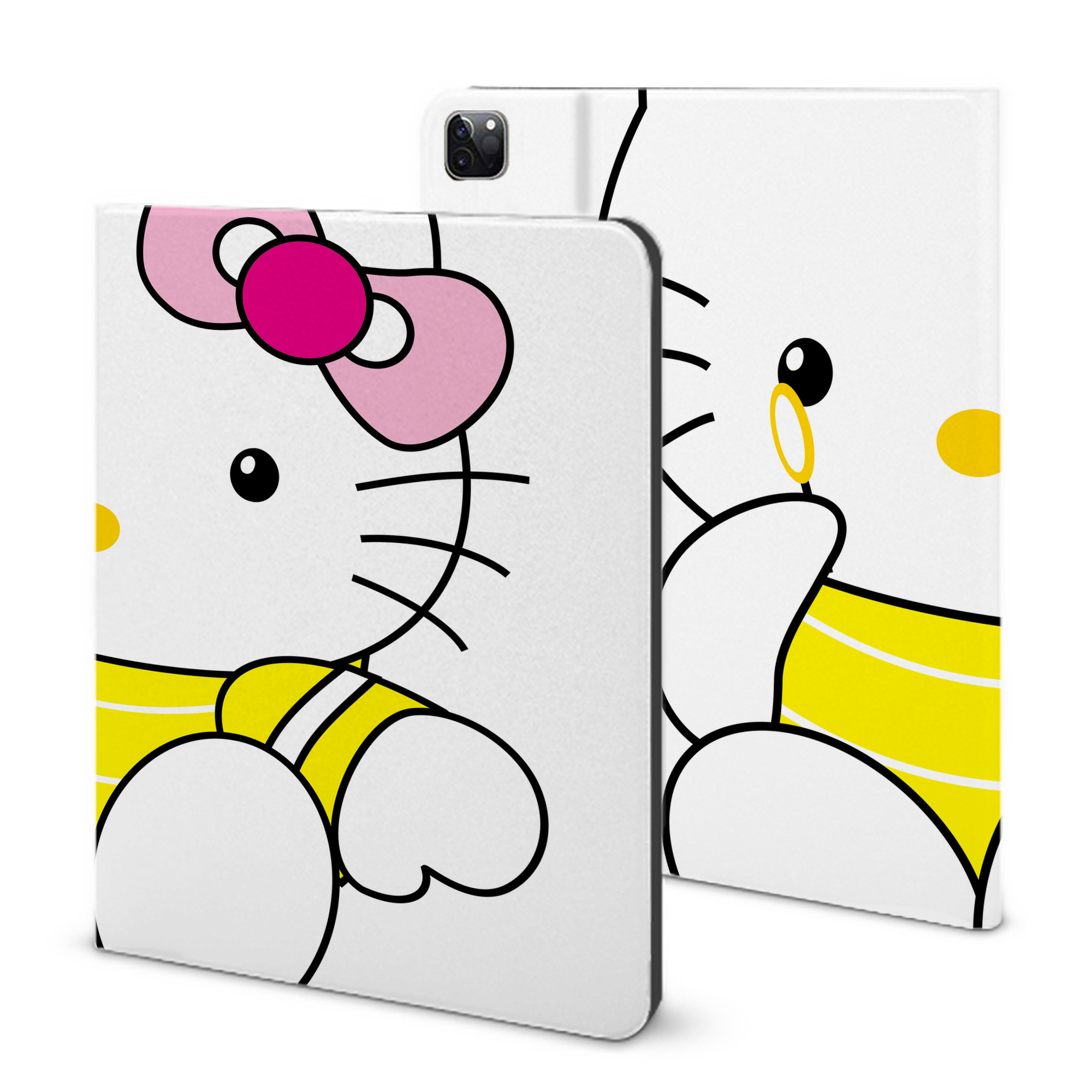 （画像用） Hello Kitty ハローキティ IPad ケース ブック型 PUレザー TPU 耐衝撃 軽量 薄型 ペン収納なし 全面保護 IPad 各モデル対応